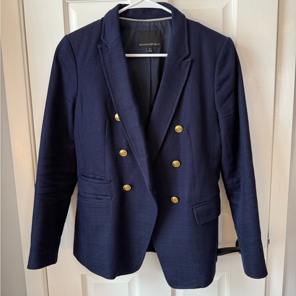 Banana Republic Jackets & Blazers - Banana Republic Dark Blue Blazer with Gold Buttons